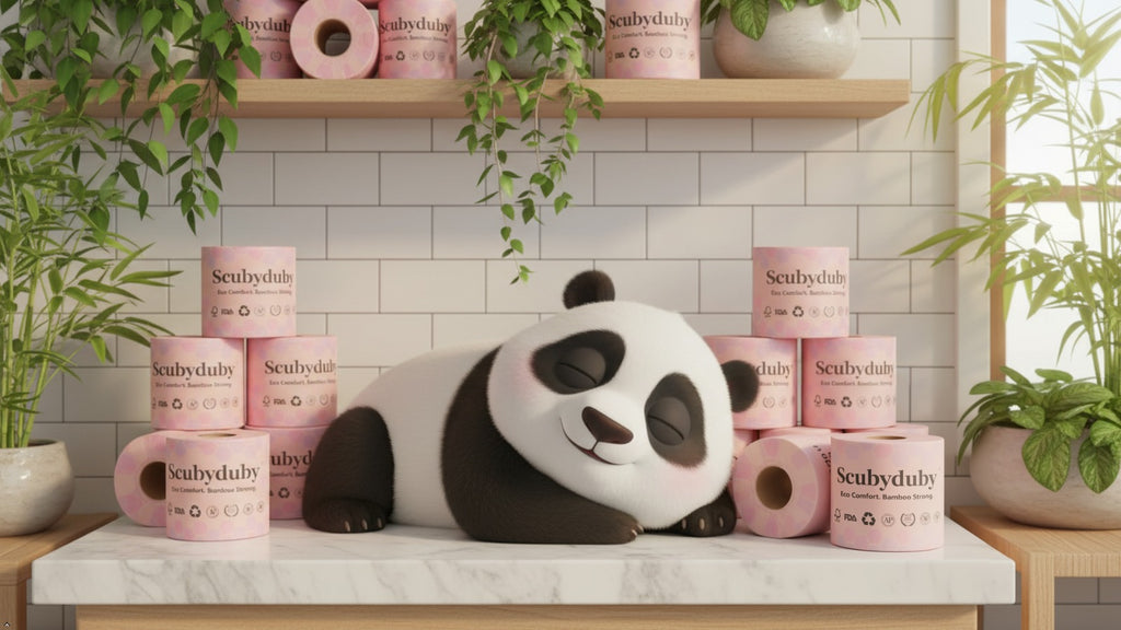 Eco Comfort Pack Bamboo Toilet Paper – 350 Sheets per Roll, 3-Ply Soft & Strong, (PREMIUM WHITE, 12 Rolls)