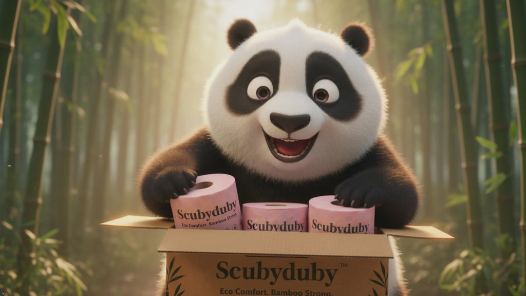 ScubyDuby Premium Bamboo Toilet Paper – 350 Sheets per Roll, 3-Ply Soft & Strong